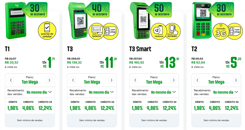 máquinas do plano ton mega